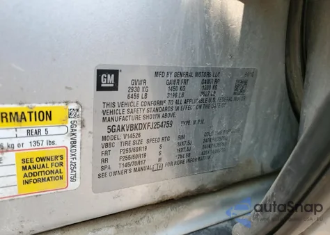 2015 Buick Enclave z USA, uszkodzony, nr VIN 5GAKVBKDXFJ254759